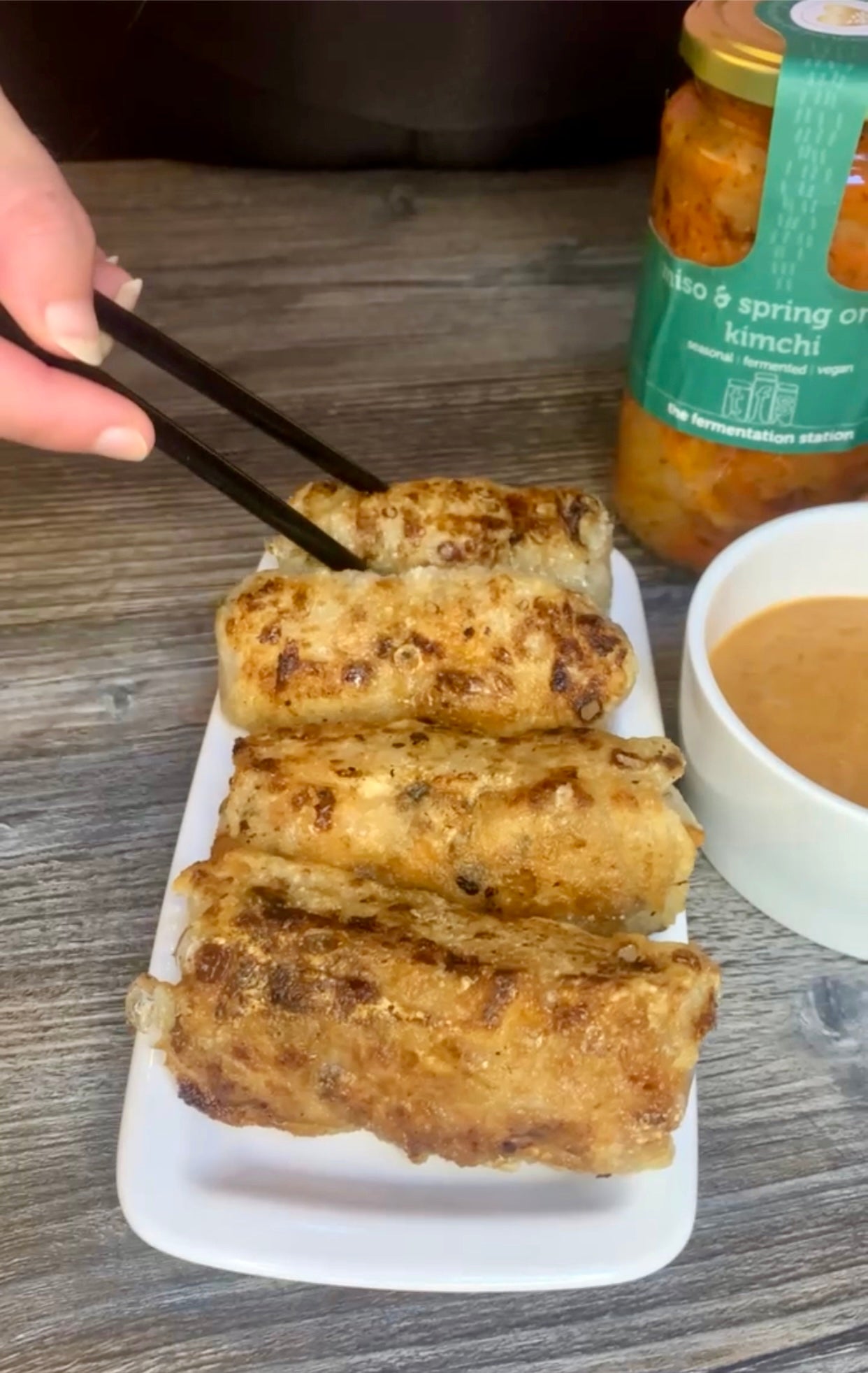 Kimchi Rice Paper Dumplings