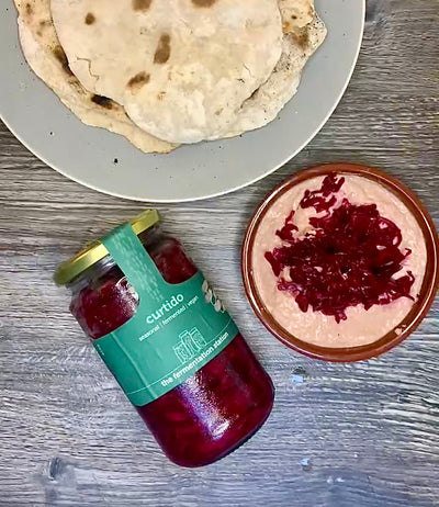 Pink Curtido Hummus